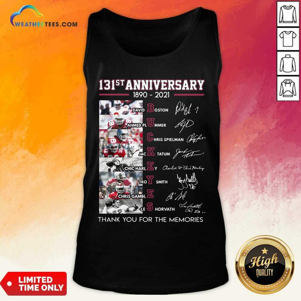 Ohio State Buckeyes Football 131st Anniversary 1890 2021 Thank You For The Memories Signatures Tank Top - Design By Weathertees.com