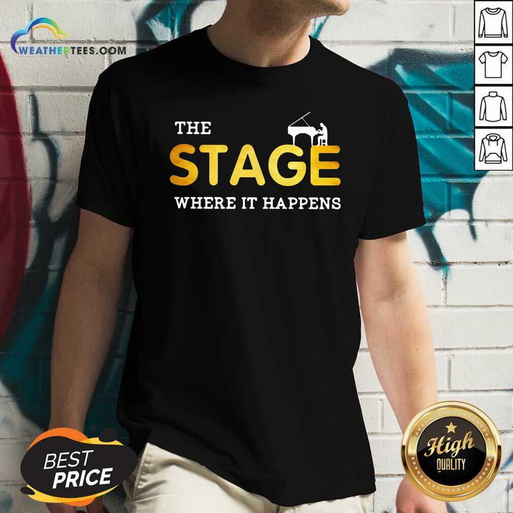 The Stage Where It Happens Piano V-neck - Design By Weathertees.com