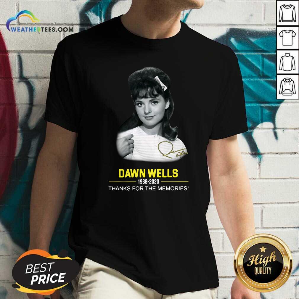 Dawn Wells 1983 2020 Thank You For The Memories Signature V-neck - Design By Weathertees.com