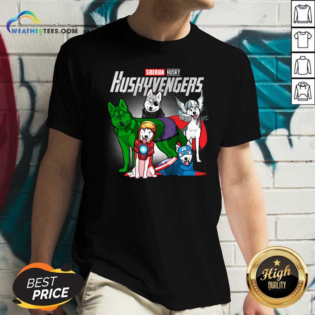 Siberian Husky Marvel Avengers Huskyvengers V-neck - Design By Weathertees.com