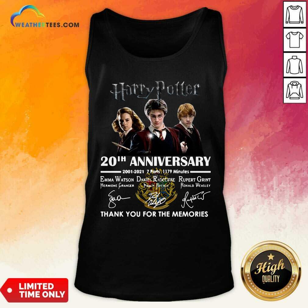 Harry Potter 20th Anniversary 2001 2021 7 Parts 1179 Minutes Thank You For The Memories Signatures Tank Top - Design By Weathertees.com