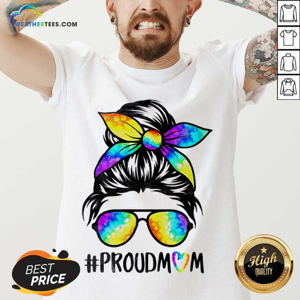 Delighted Hippie Dye Mom Proudmom 3 V-neck