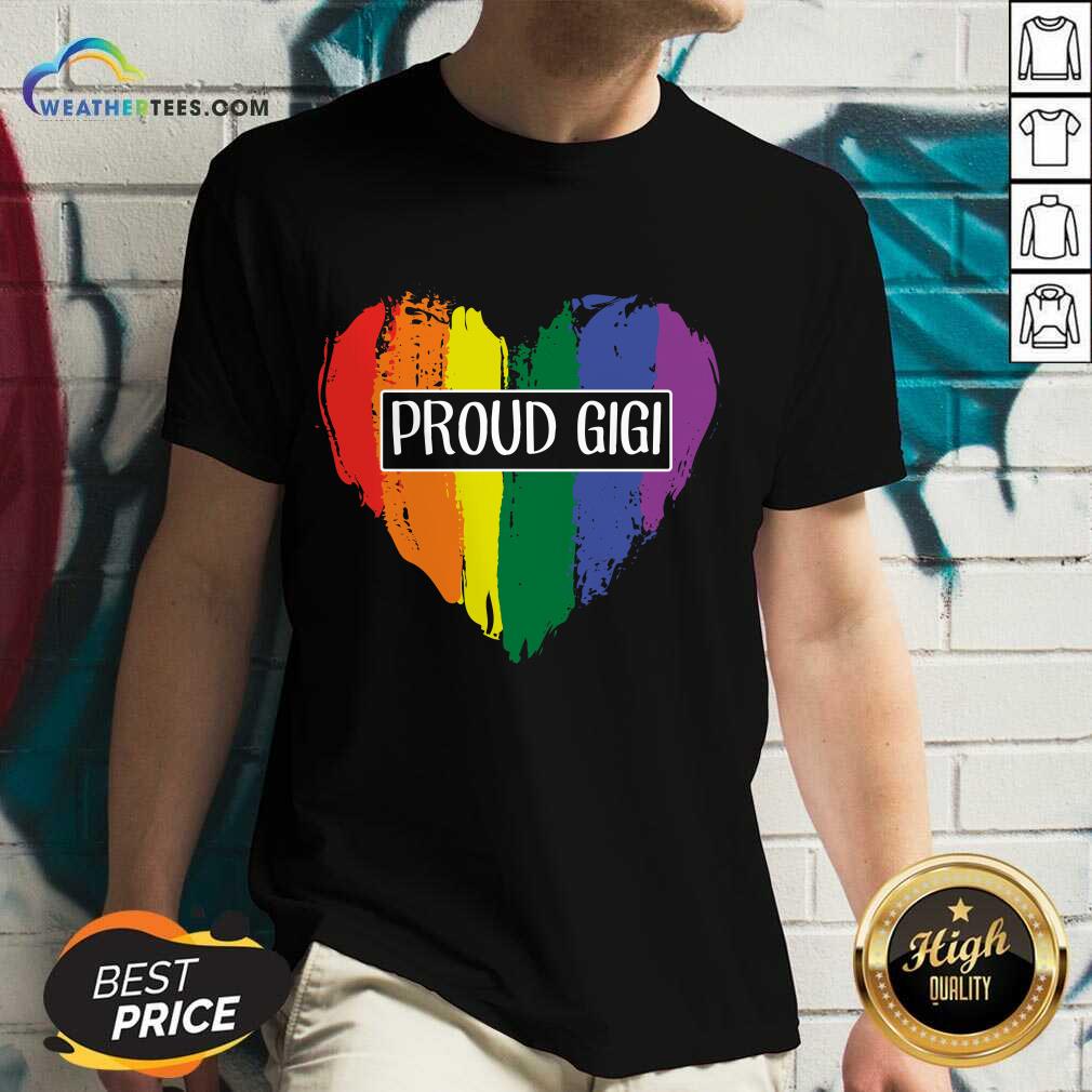 Delighted Proud GiGi Rainbow Heart 2 V-neck