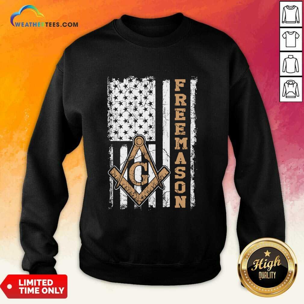 Top Freemason American Flag Sweatshirt