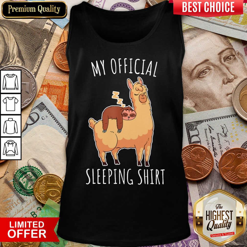 Happy Sloth And Alpaca My Official Sleeping Tank Top