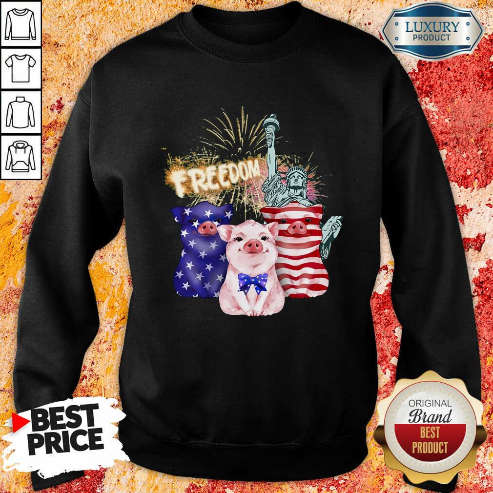 Freedom Pig Statue Of Liberty USA Flag Sweatshirt