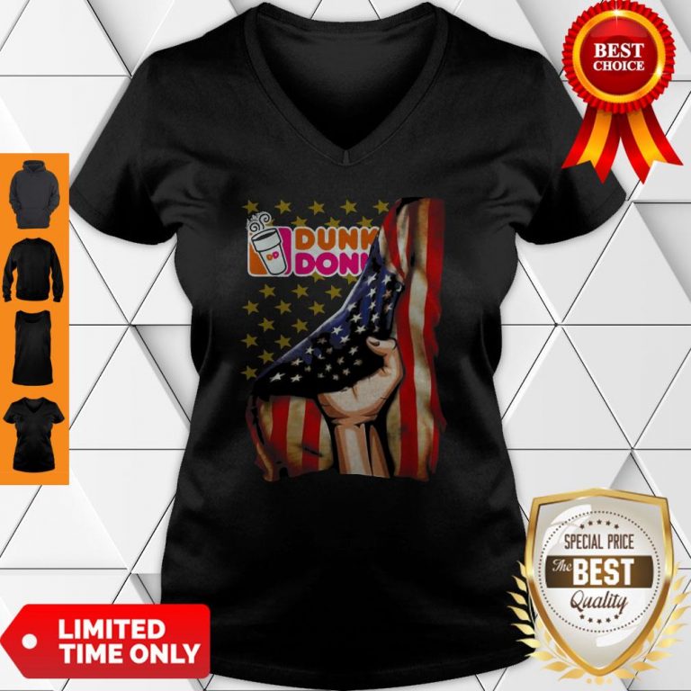 Good American Flag And Dunkin Donut V-neck