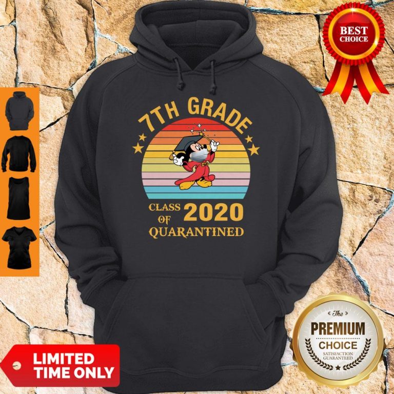 Cute Mickey Mouse 7th Grade Class Of 2020 Quarantined Vintage Hoodie
