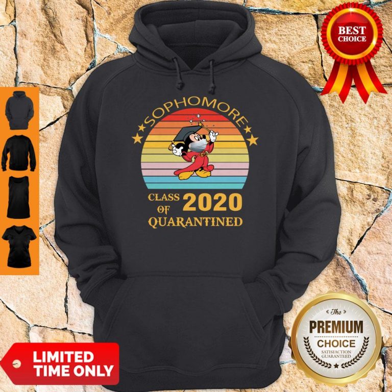 Premium Mickey Mouse Sophomore Class Of 2020 Quarantined Vintage Hoodie