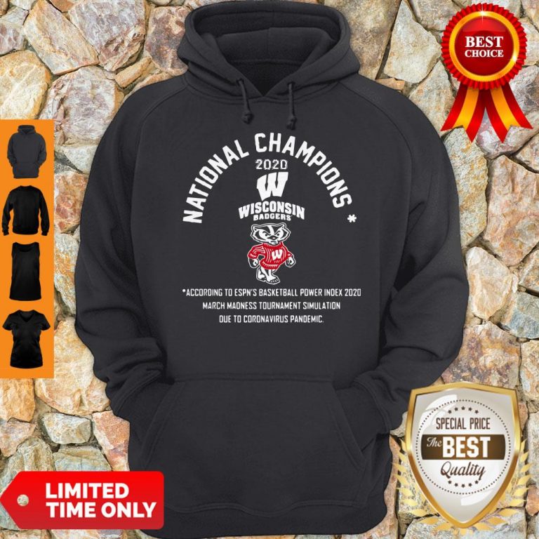 National Champions 2020 Wisconsin Badgers According To Espn’s Basketball Hoodie