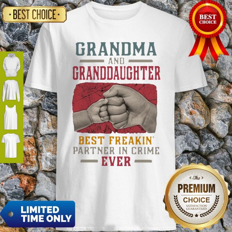 Nice Grandma And Grand Daughter Best Freakin Partner In Crime Vintage Shirt