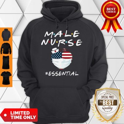 Nice Male Nurse Heart Stethoscope #Esential American Flag Hoodie