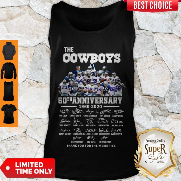 Nice The Cowboys 60th Anniversary 1960 2020 Signature Thank You For The Memories Tank Top