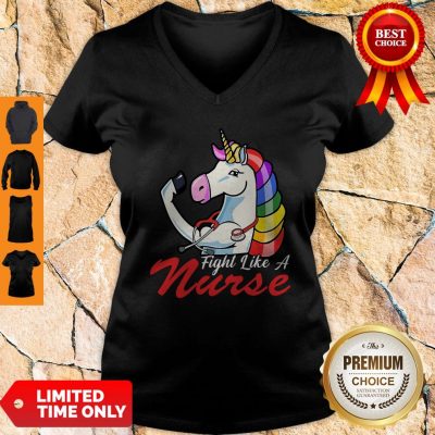 Official Unicorn Fight Like A Nurse V-neck