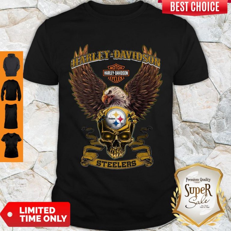 Pro Eagle Skull Harley-Davidson Pittsburgh Steelers Shirt