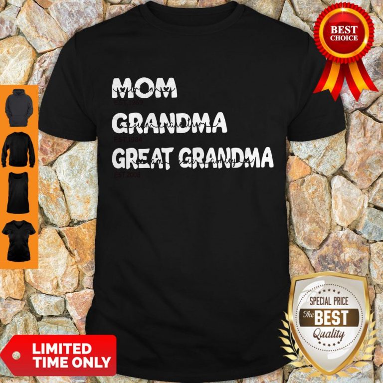 Top Personalized Family Mom Grandma Great Grandma With Grandkid Shirt