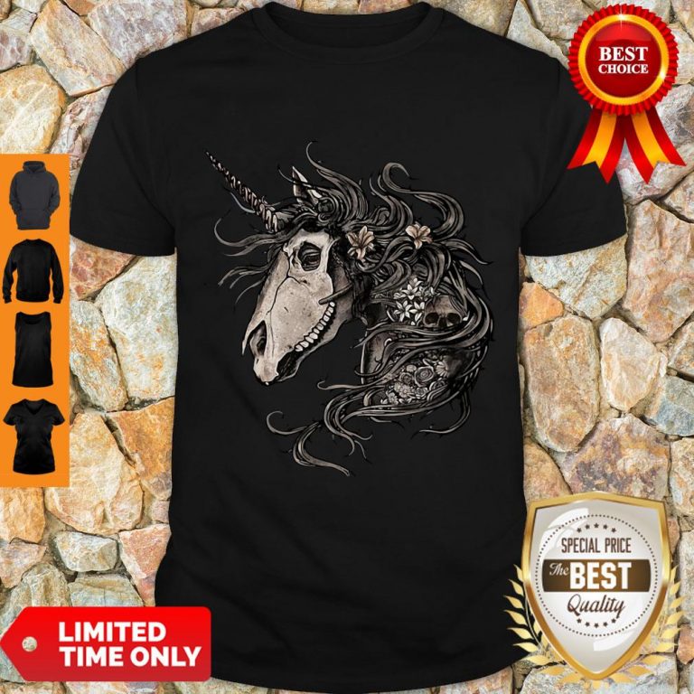 Premium Unicorn Skull Flower Shirt