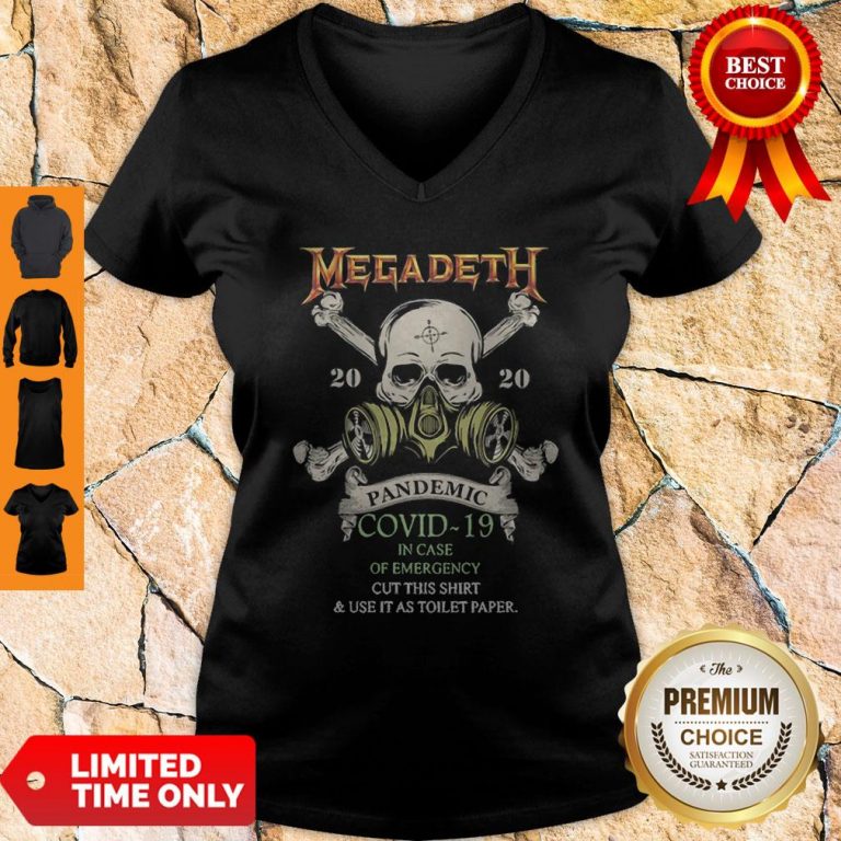 Skull Megadeth 2020 Pandemic Covid-19 In Case Of Emergency V-neck