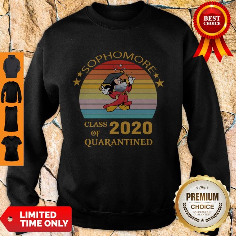 Premium Mickey Mouse Sophomore Class Of 2020 Quarantined Vintage Sweatshirt