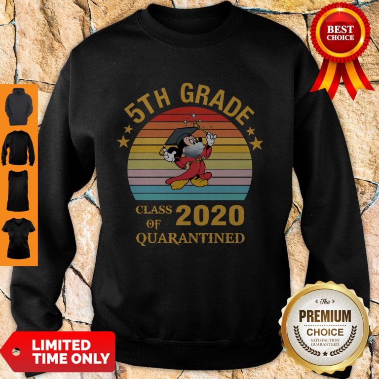 Nice Mickey Mouse 5th Grade Class Of 2020 Quarantined Vintage Sweatshirt