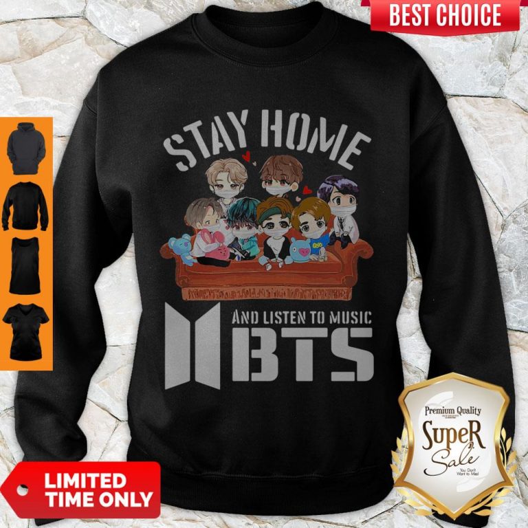 Official Stay home And Listen To Music BTS Sweatshirt