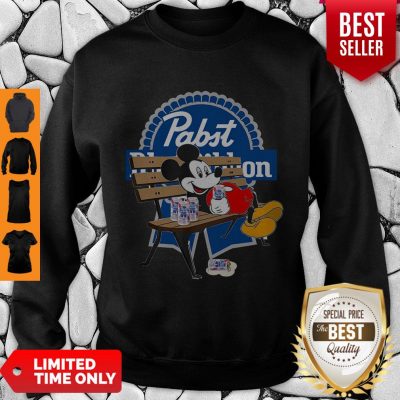 Top Mickey Mouse Drink Pabst Blue Ribbon Sweatshirt