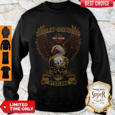 Pro Eagle Skull Harley-Davidson Pittsburgh Steelers Sweatshirt