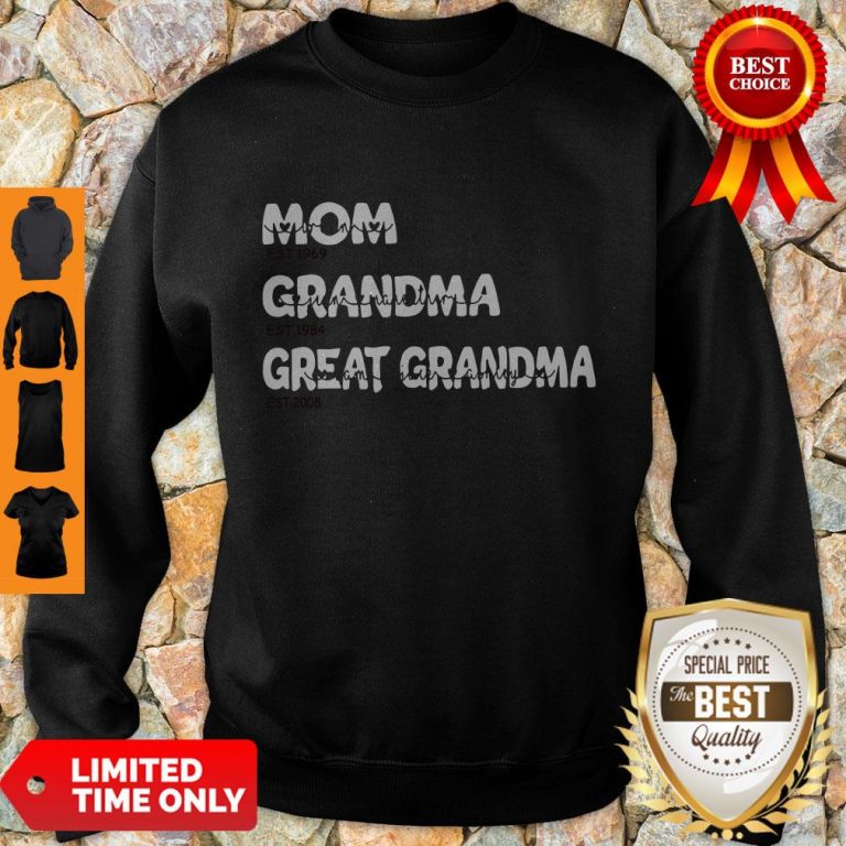 Top Personalized Family Mom Grandma Great Grandma With Grandkid Sweatshirt