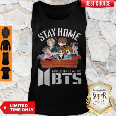 Official Stay home And Listen To Music BTS Tank Top
