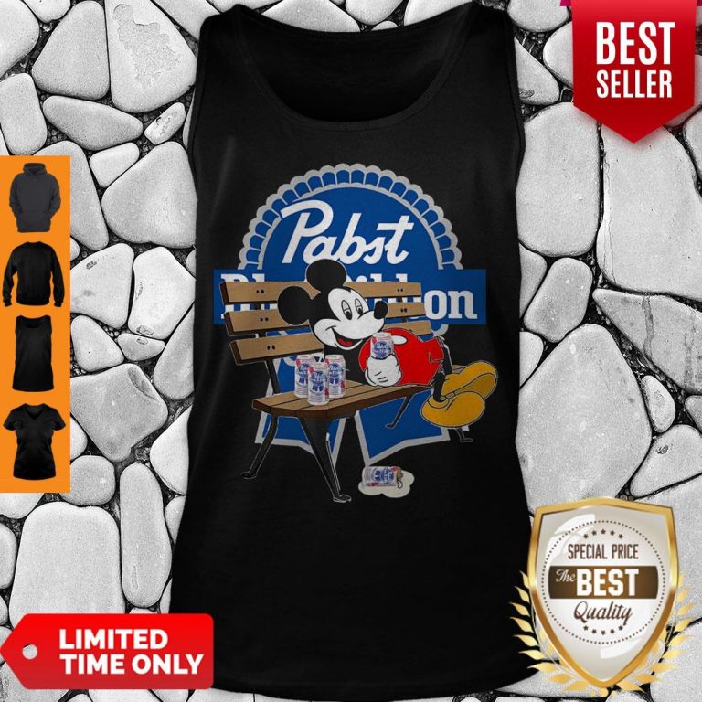 Top Mickey Mouse Drink Pabst Blue Ribbon Tank Top