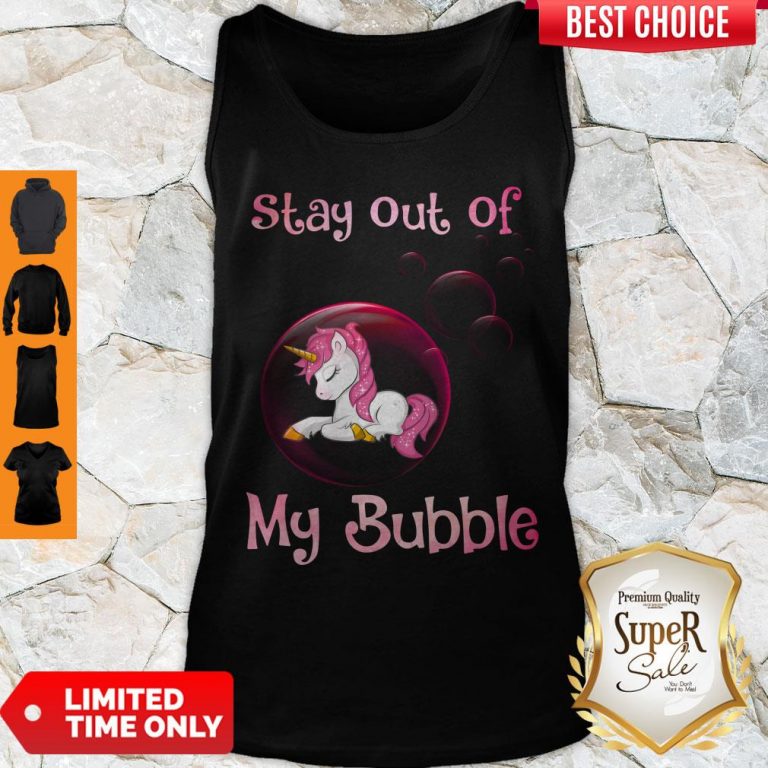 Premium Unicorn Stay Out Of My Bubble Tank Top