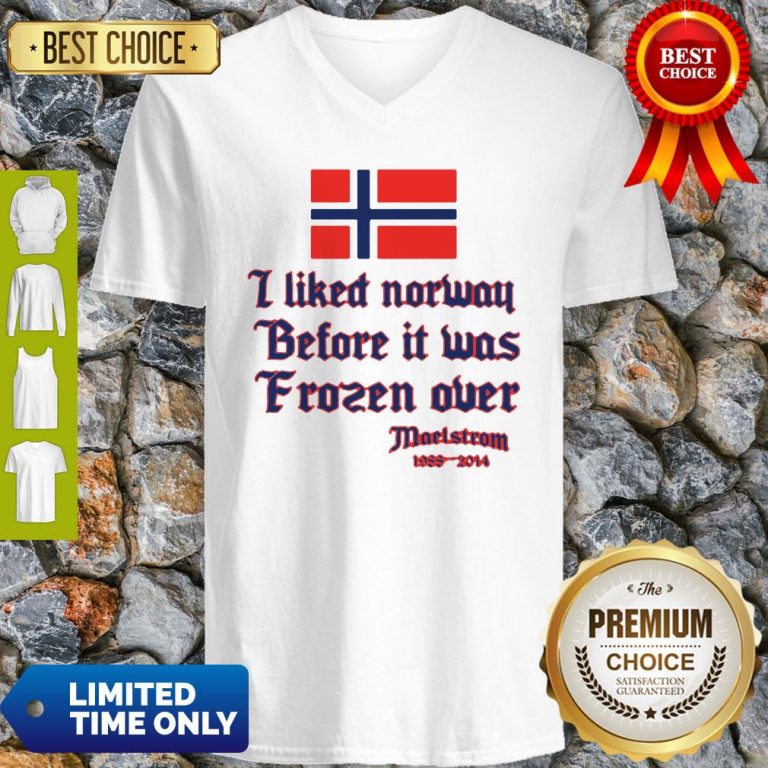 Top I Like Norway Flag Before It Was Frozen Over Maelstrom 1988-2014 V-neck