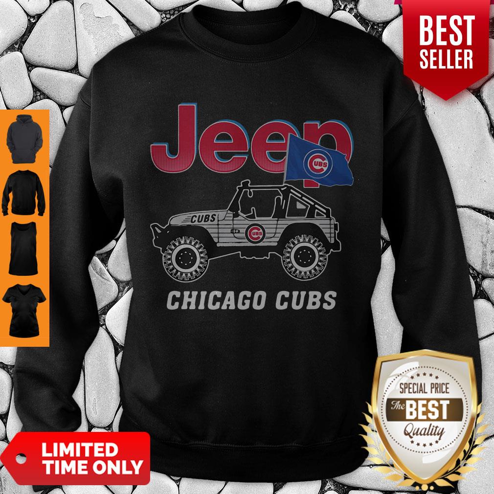 Top Jeep Car Chicago Cubs Flag Sweatshirt