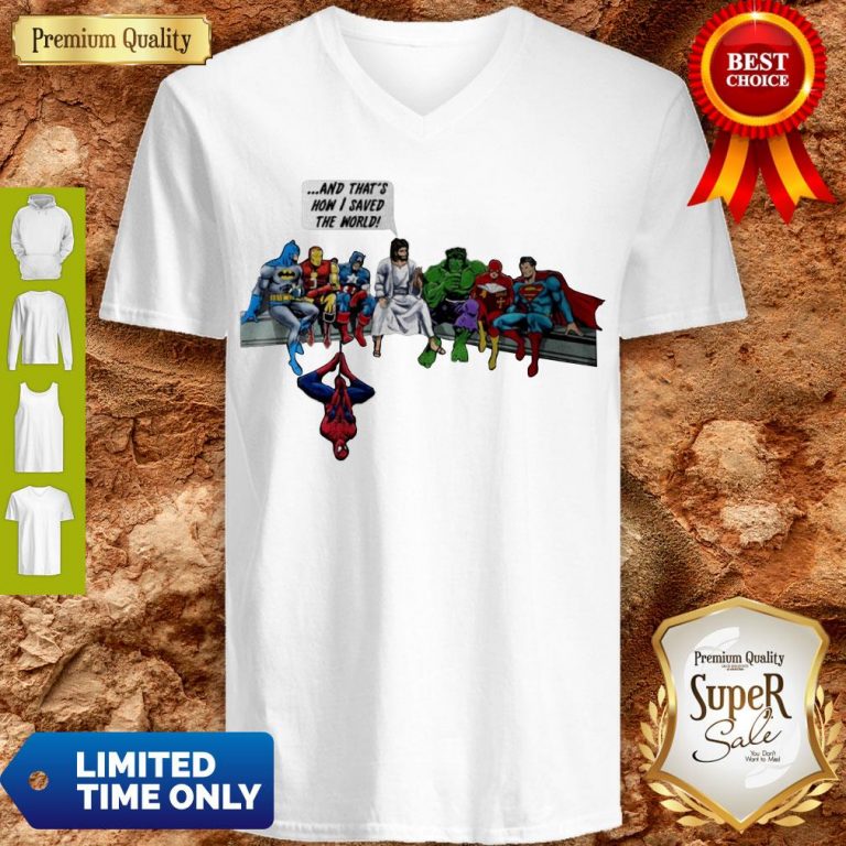 Top Nurse Superheroes Jesus And That’s How I Saved The World V-Neck