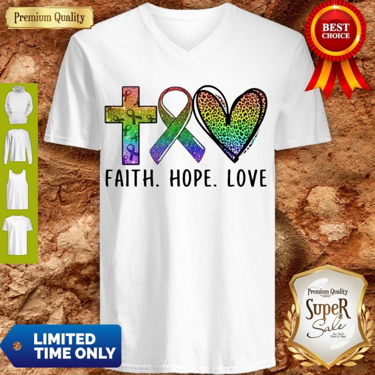 Premium Faith Hope Love V-neck