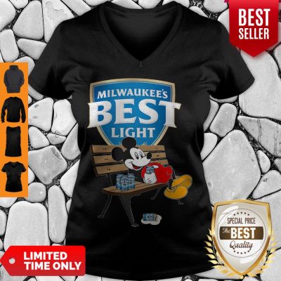 Top Mickey Mouse Drink Milwaukee’s Best Light Beer V-neck