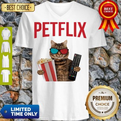 Premium Petflix Cat Popcorn And Mode V-neck