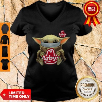 Official Baby Yoda Mask Hug Arbys V-neck