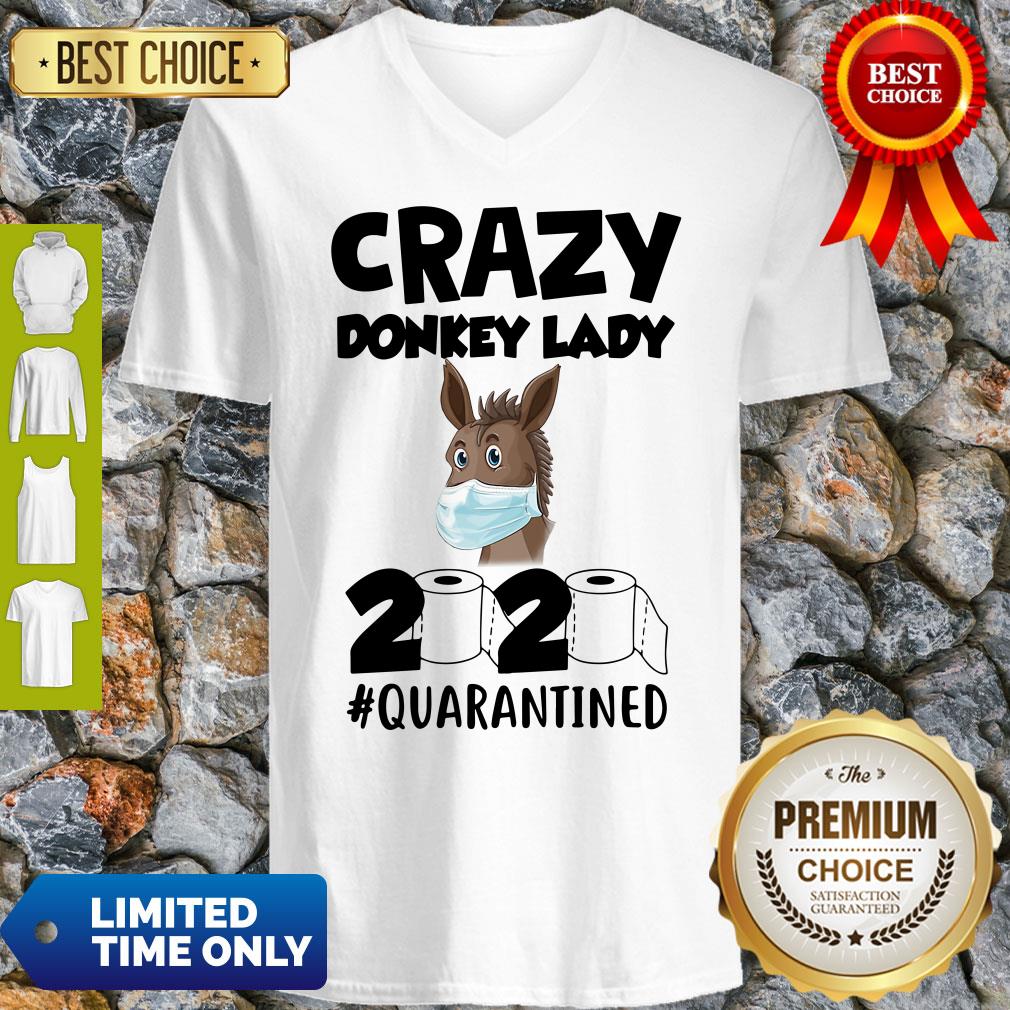 Pretty Crazy Donkey Lady 2020 Quarantined V-neck