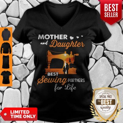 Pretty Mom And Daughter Best Sewing Partners For Life V-neck