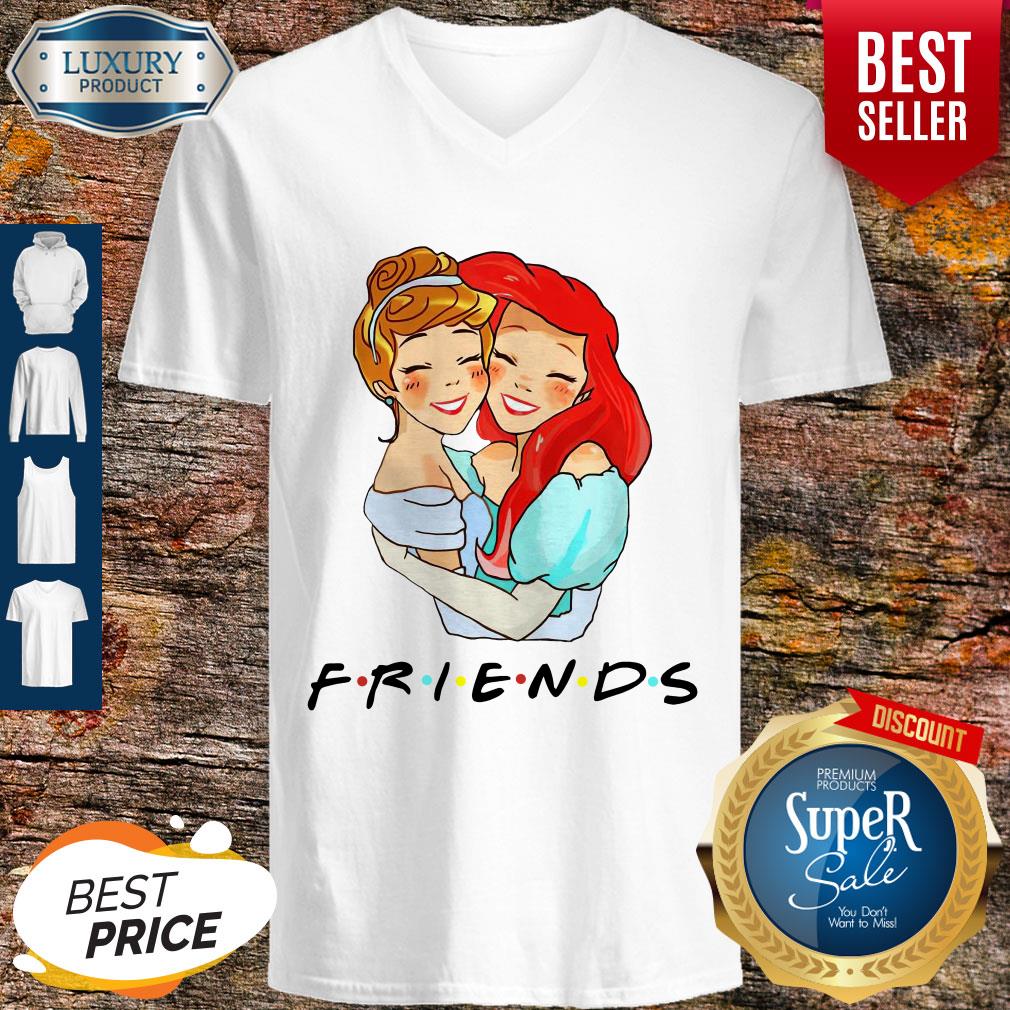 Awesome Cinderella And Ariel Friends V-neck