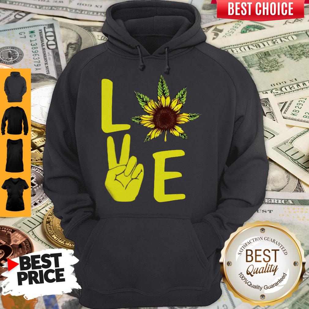 Awesome Love Hands Sunflower Weed Hoodie