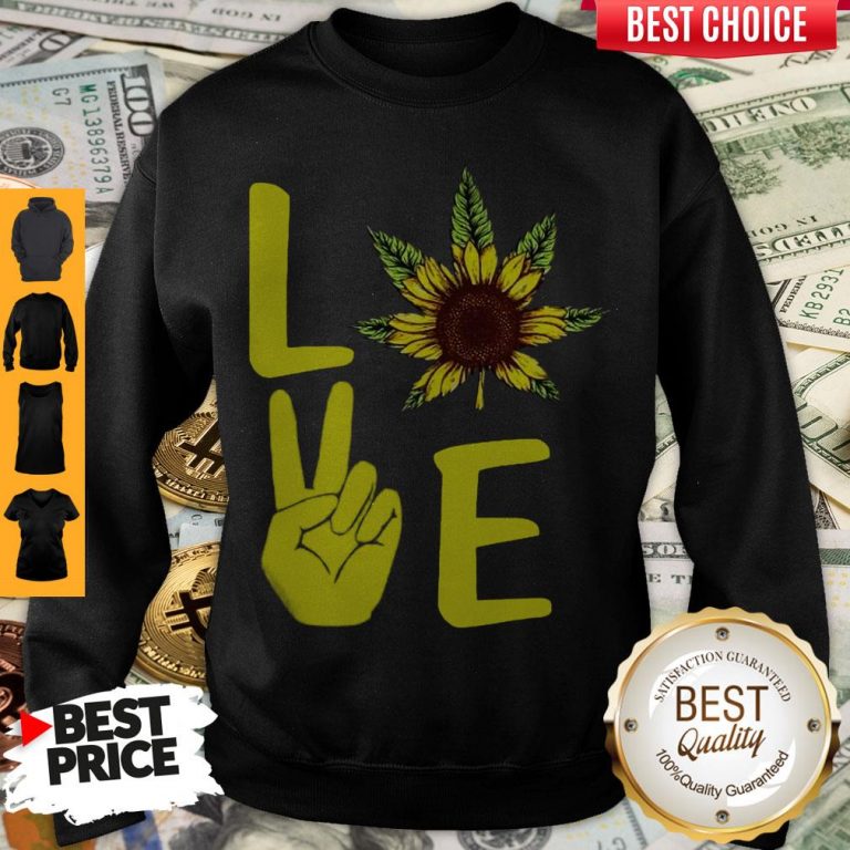 Awesome Love Hands Sunflower Weed Sweatshirt