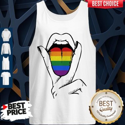 Funny Lgbt Mouth Hand Tank Top