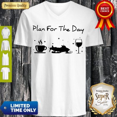 Official Plan For The Day Coffee Snowboards And Wine V-neck
