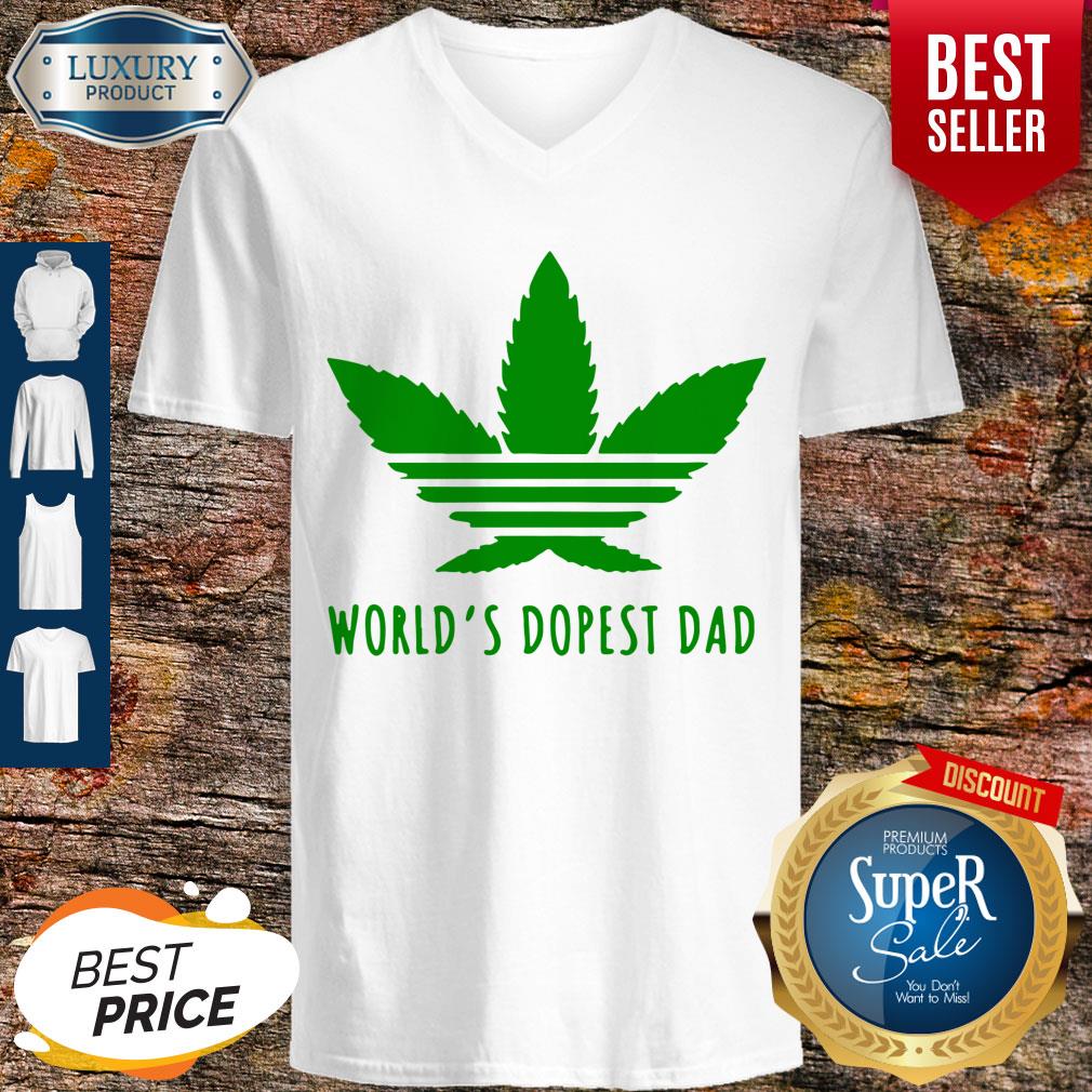 Official Weed Worlds Dopest Dad V-neck