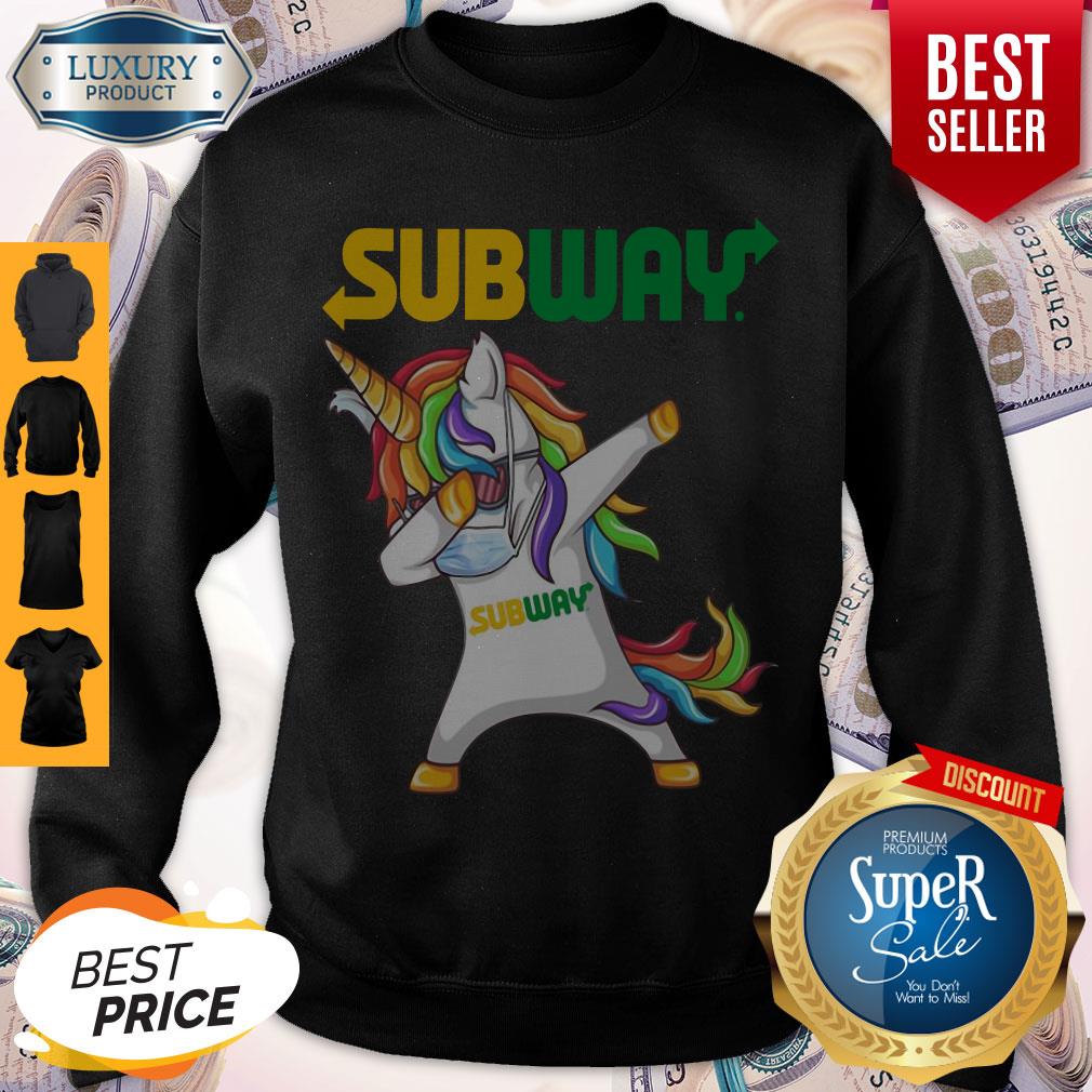 Premium Unicorn Face Mask Dabbing Subway Sweatshirt