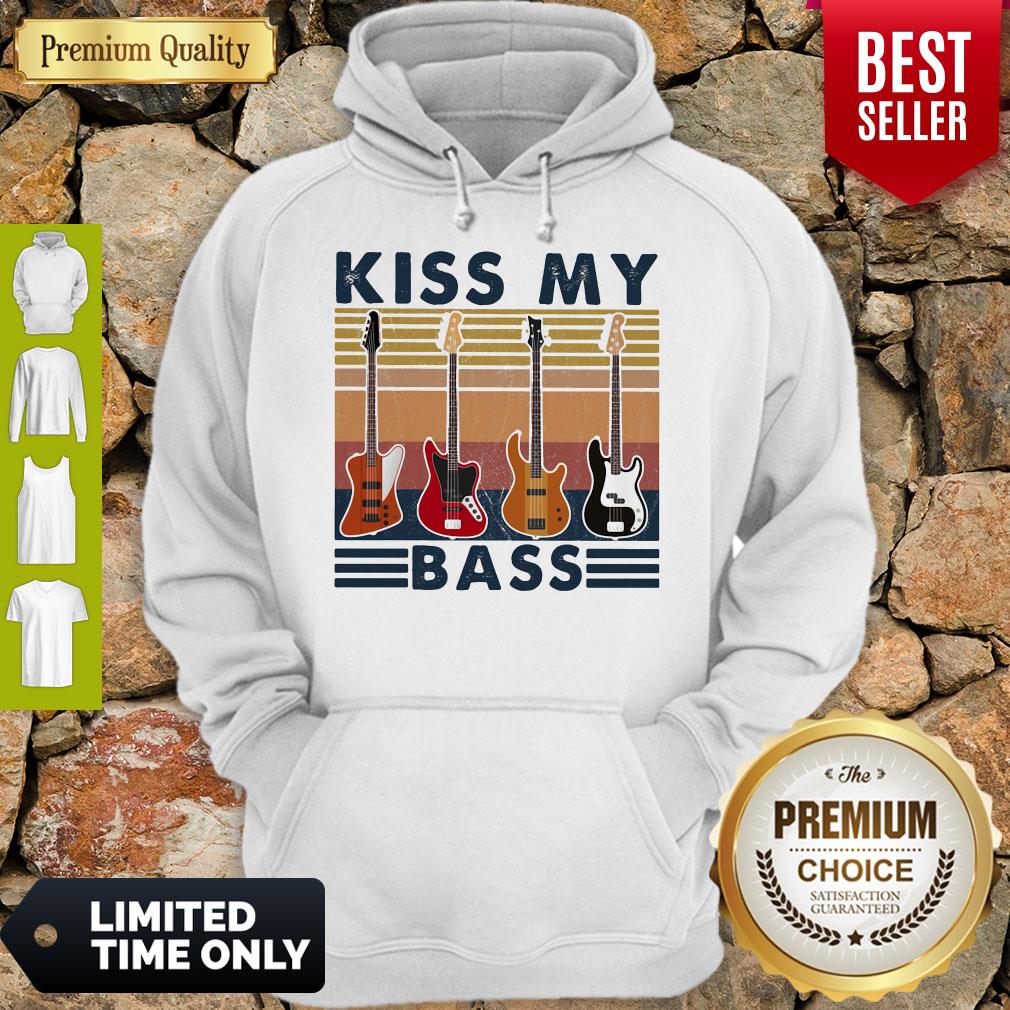 Top Kiss My Bass Guitar Vintage Hoodie