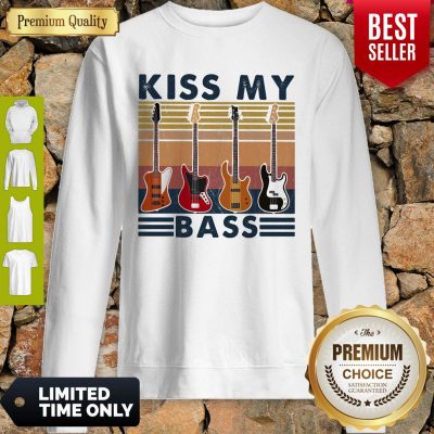Top Kiss My Bass Guitar Vintage Sweatshirt
