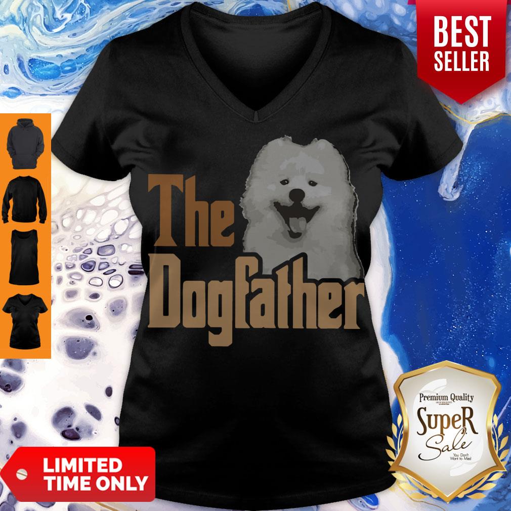 Top Samoyed The Dogfather Father's Day V-neck